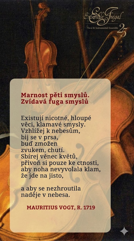 Poslechněte si: Fugy o marnostech světa Mauritia Vogta - Zvídavá fuga smyslů 3 Zvidava fuga 5 smyslu obrazek - Poslechněte si: Fugy o marnostech světa Mauritia Vogta - Zvídavá fuga smyslů - Ensemble Inégal