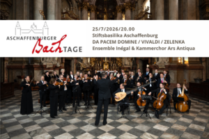 Hlavní strana 1 DA PACEM DOMINE VIVALDI ZELENKA 257202620.00 Stiftsbasilika Aschaffenburg Ensemble Inegal Kammerchor Ars Antiqua 1 - Hlavní strana - Ensemble Inégal